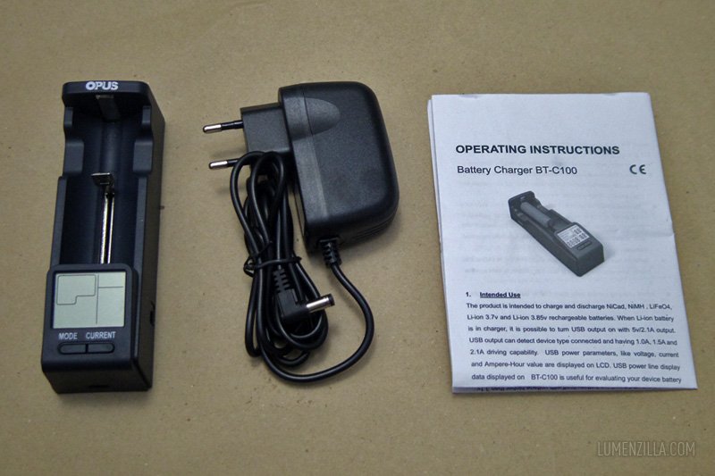 opus bt c100 digital output battery charger package content